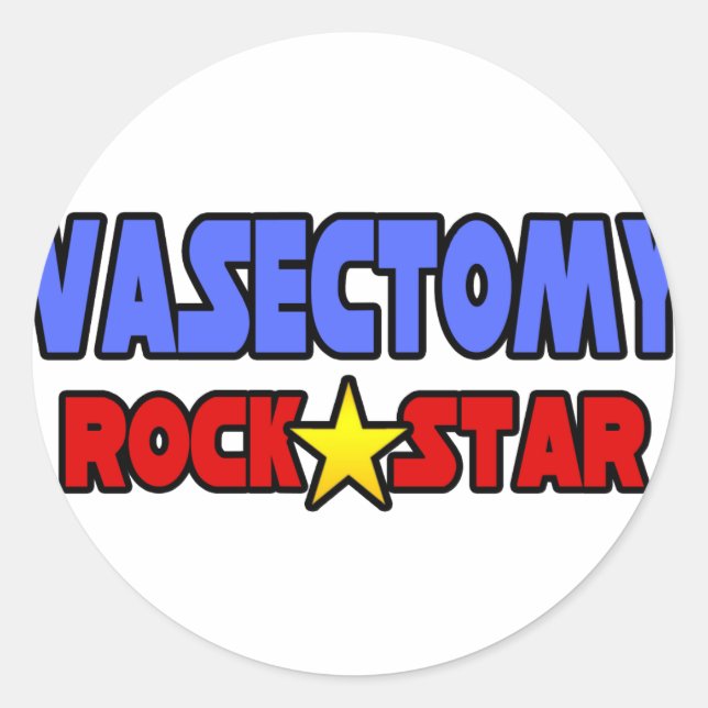 Adesivo Redondo Vasectomy Rock Star (Frente)