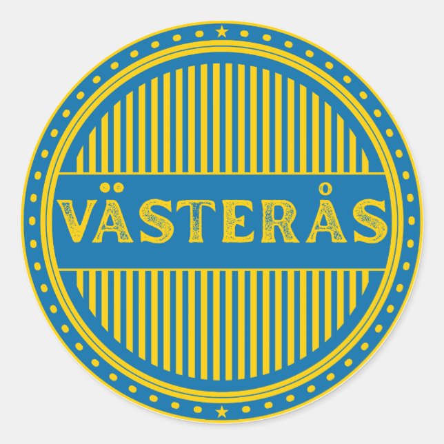 Adesivo Redondo Västerås City Pride Emblem – Swedish Identity (Frente)