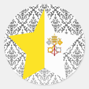 Adesivo Redondo Vaticano+Estrela da cidade