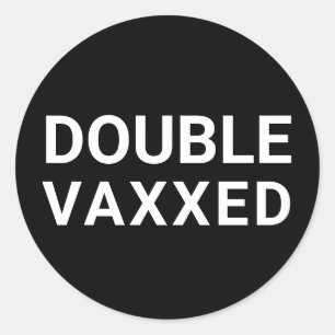 Adesivo Redondo Vaxxedo Dobro preto e branco