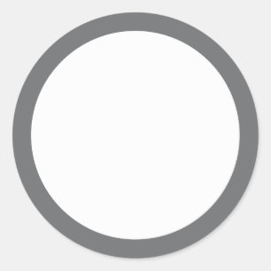 Adesivo Redondo vazio de borda de cinza simples
