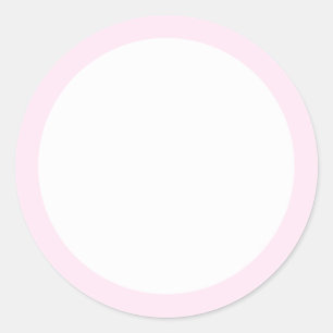 Adesivo Redondo vazio de borda de cor sólida rosa muito claro
