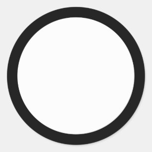 Adesivo Redondo Vazio de borda negra sólida