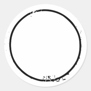 Adesivo Redondo Vazio de borda preto preto branco de jarro de espe