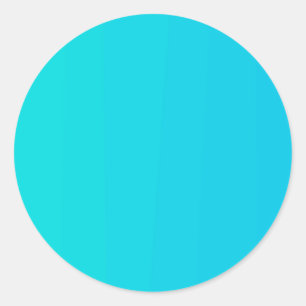 Adesivo Redondo Vazio de gradiente azul turquesa