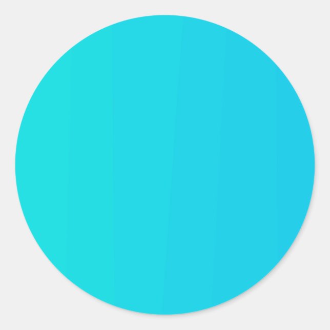 Adesivo Redondo Vazio de gradiente azul turquesa (Frente)