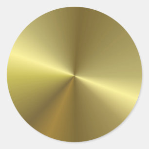 Adesivo Redondo Vazio de Olhar Metálico Dourado Elegante Faux