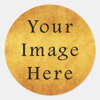 Adesivo Redondo Vazio de Papel de Pergaminho Dourado de Colheita V