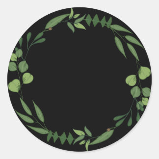 Adesivo Redondo Vazio Elegante de folha de cor d'água Clássica Ro