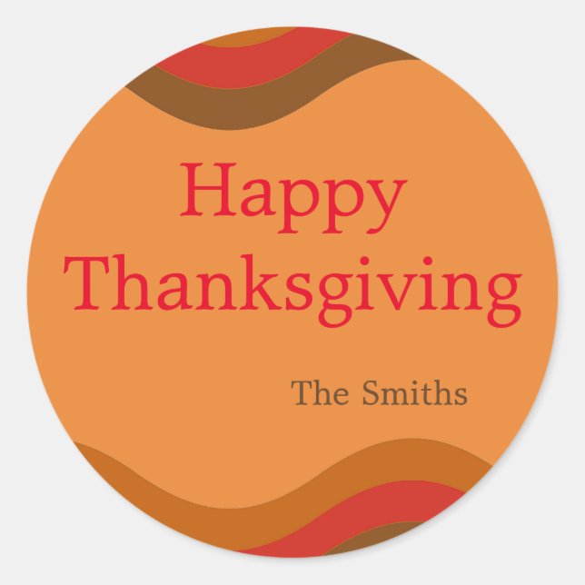 Adesivo Redondo Vazio Laranja de Cores de Queda Vinheta Arredondad (Frente)