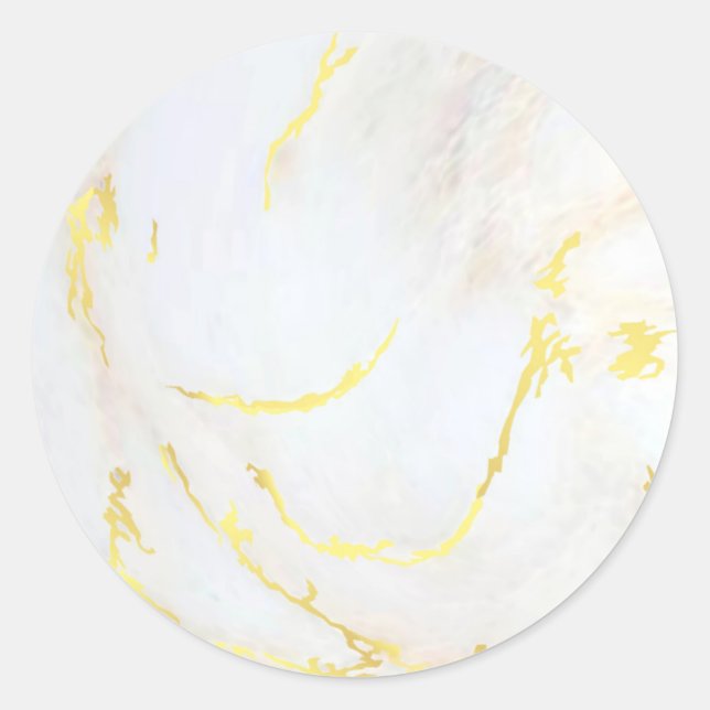 Adesivo Redondo Vazio Modelo Dourado Marble Adicione Seu Texto Mod (Frente)
