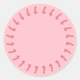 Adesivo Redondo Vazio rosa-rosa-vermelho-doce de Natal