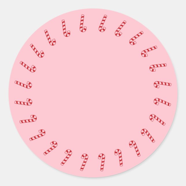 Adesivo Redondo Vazio rosa-rosa-vermelho-doce de Natal (Frente)