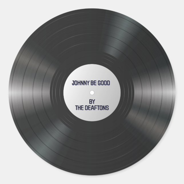 Adesivo Redondo Vazio Vinil Music Record LP DIY Nome personalizado (Frente)