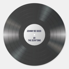 Adesivo Redondo Vazio Vinil Music Record LP DIY Nome personalizado