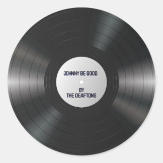 Adesivo Redondo Vazio Vinil Music Record LP DIY Nome personalizado