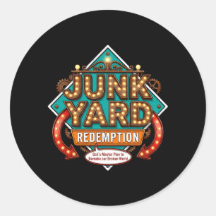 Adesivo Redondo Vbs 2026 Junk Yard Redemption Férias Bíblico