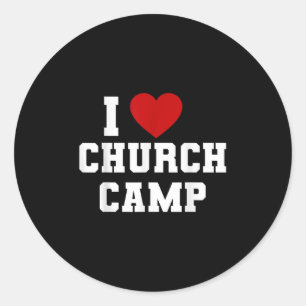 Adesivo Redondo Vbs Eu Amo Acampamento da Igreja Escola Bíblica da