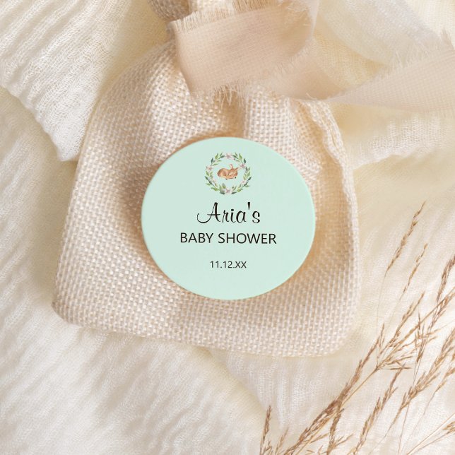 Adesivo Redondo Veado de Dormência Floral no Seletor de Envelope d (Criador carregado)