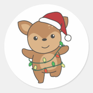 Adesivo Redondo Veado de Natal