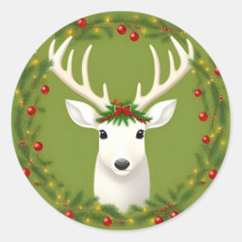 Adesivo Redondo Veado de natal bonito