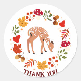 Adesivo Redondo Veado do outono