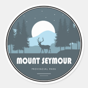 Adesivo Redondo Veados do Parque Provincial Mount Seymour