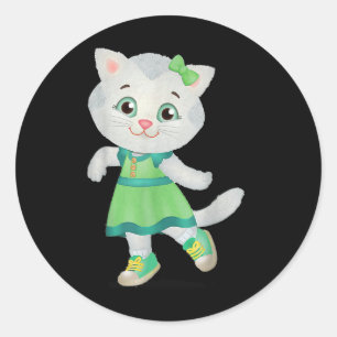 Adesivo Redondo Vebyhogh Katerina Kitty Cat Toddlerkidadultos