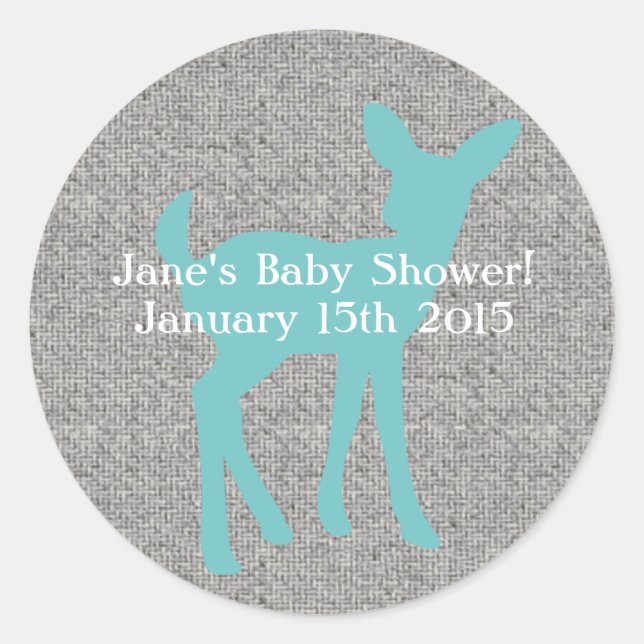 Adesivo Redondo Vedante-bebê azul e Cinza (Frente)