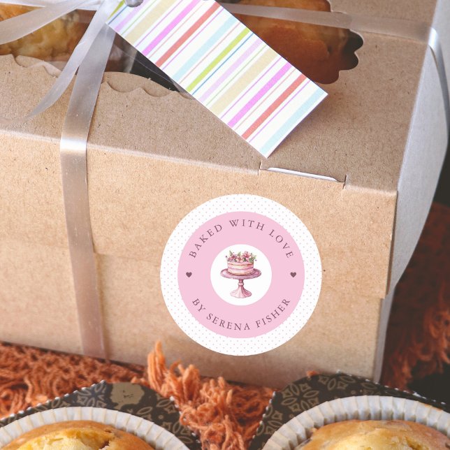 Adesivo Redondo Vedante De Bolinhas Rosa Com Amor (Criador carregado)