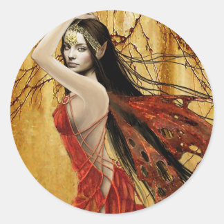 Adesivo Redondo Vedante de Fada de Outono
