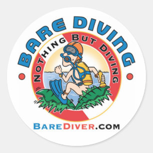 Adesivo Redondo Vedante Louco Bare Diver Sticker