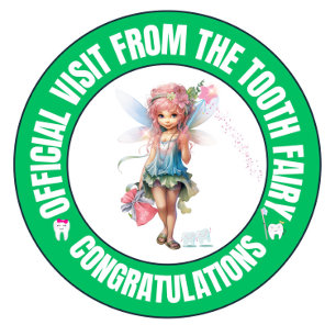 Adesivo Redondo Vedante Oficial De Fada De Dente Para Crianças