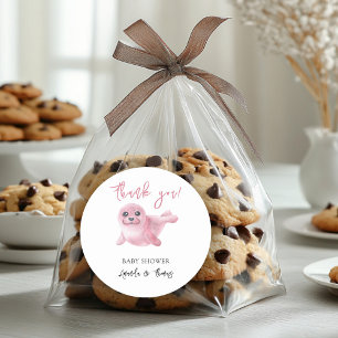 Adesivo Redondo Vedante rosa aquarela - obrigado você