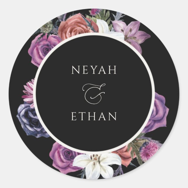 Adesivo Redondo Vedantes de Casamento Gótico Dark Vedantes de Hall (Frente)