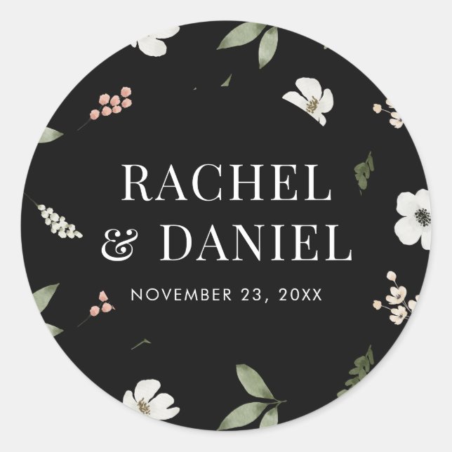 Adesivo Redondo Vedantes De Envelope Botânico Floral (Frente)