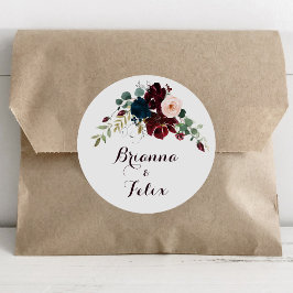 Adesivo Redondo Vedantes de Envelope de Casamento outono Ilustrado