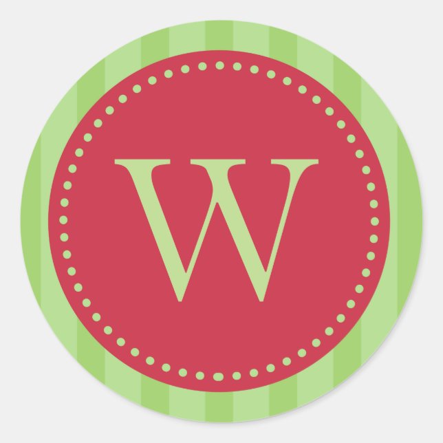 Adesivo Redondo Vedantes de Envelope de Natal monogramas / Etiquet (Frente)