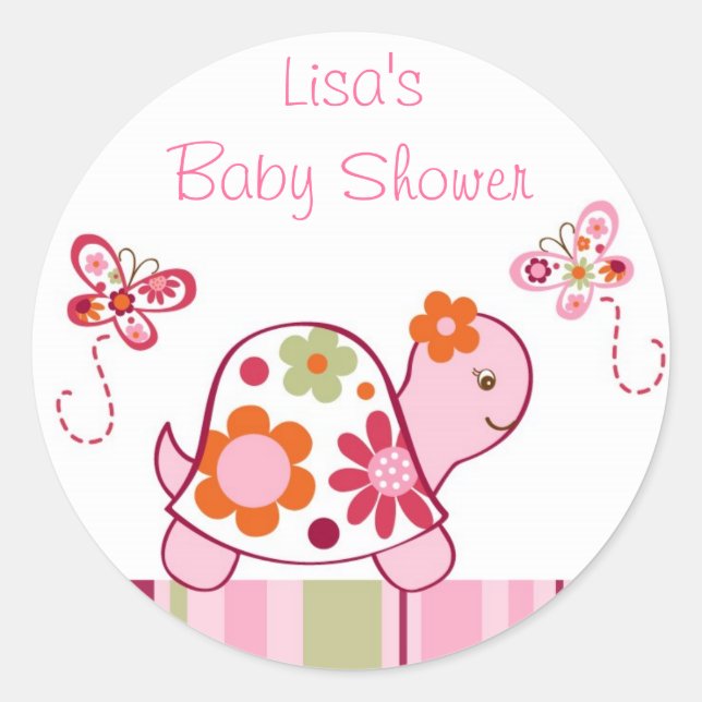 Adesivo Redondo Vedantes de Envelope Tropical Trendy Turtle (Frente)