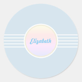 Adesivo Redondo Vedantes de envelopes azuis e opais retrovíricos