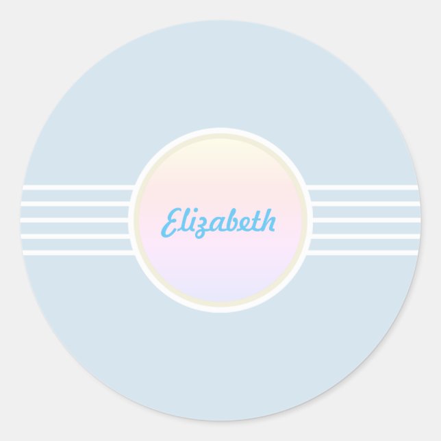 Adesivo Redondo Vedantes de envelopes azuis e opais retrovíricos (Frente)