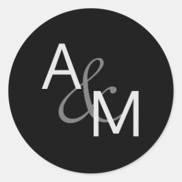 Adesivo Redondo Vedantes de envelopes de Cinza prateada preta