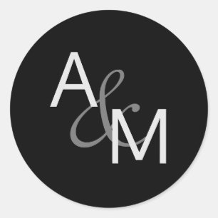 Adesivo Redondo Vedantes de envelopes de Cinza prateada preta