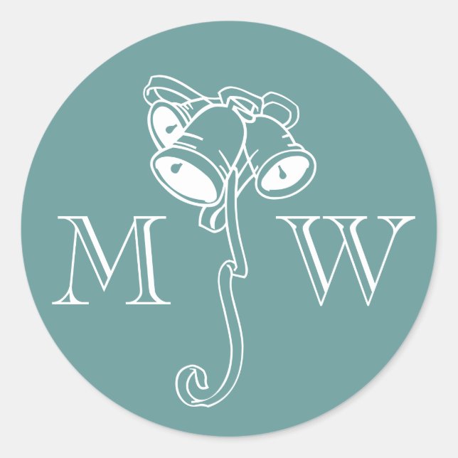 Adesivo Redondo Vedantes de envelopes de Natal com monograma (Frente)