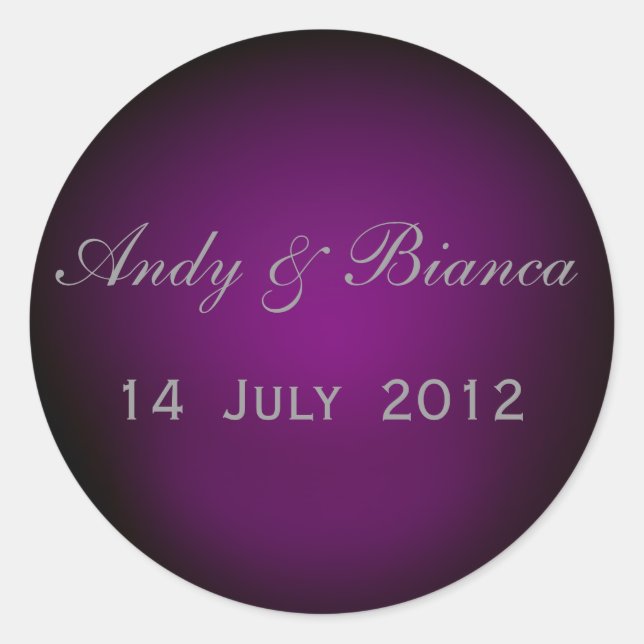 Adesivo Redondo Vedantes de envelopes personalizados em ameixa (Frente)