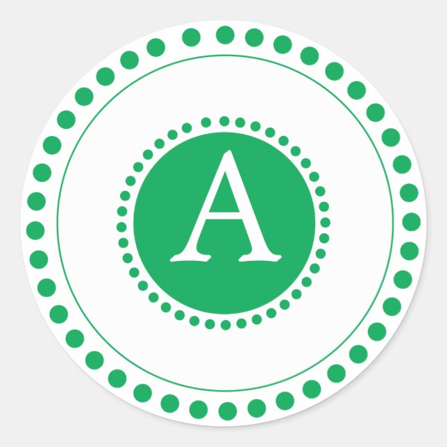 Adesivo Redondo Vedantes de envelopes personalizados verdes (Frente)