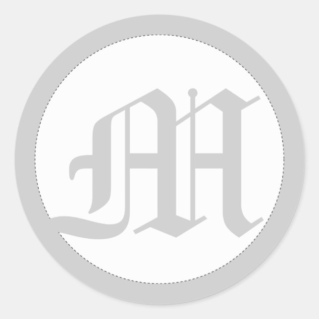 Adesivo Redondo Vedantes de envelopes redondos com monograma (Frente)