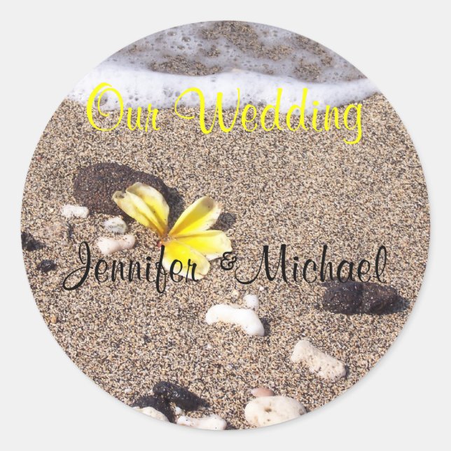 Adesivo Redondo Vedantes de envelopes tropicais (Frente)