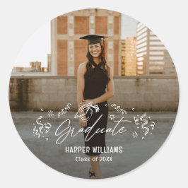 Adesivo Redondo Vedantes de Graduação de Artsy Doodles