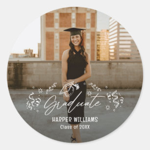 Adesivo Redondo Vedantes de Graduação de Artsy Doodles